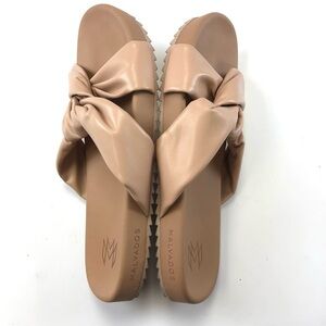 Malvasia nude slip on knotted slide sandal 9-9.5